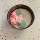 Coconut shell lotus pond handcrafted soya scented candle for Diwali