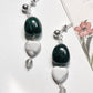 Green Aventurine, Howlite & Clear Quartz Crystal 925 Sterling Silver Earrings