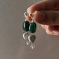 Green Aventurine, Howlite & Clear Quartz Crystal 925 Sterling Silver Earrings