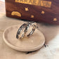 symbolic waves moon mountain pine tree 925 sterling silver couple ring