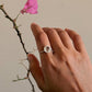 925 Sterling Silver Pink Tourmaline Wire Wrapped Rose Handcrafted Ring