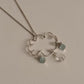925 Sterling Silver Clear Quartz, Labradorite & Apatite Hammered Cloud Handcrafted Necklace