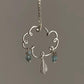 925 Sterling Silver Clear Quartz, Labradorite & Apatite Hammered Cloud Handcrafted Necklace
