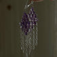 925 Sterling Silver Amethyst Chain Handcrafted Lever Back Earrings