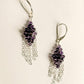 925 Sterling Silver Amethyst Chain Handcrafted Lever Back Earrings