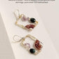 925 Sterling Silver Wire Wrap Contemporary Style Handcrafted Natural Crystals Lever Back Earrings