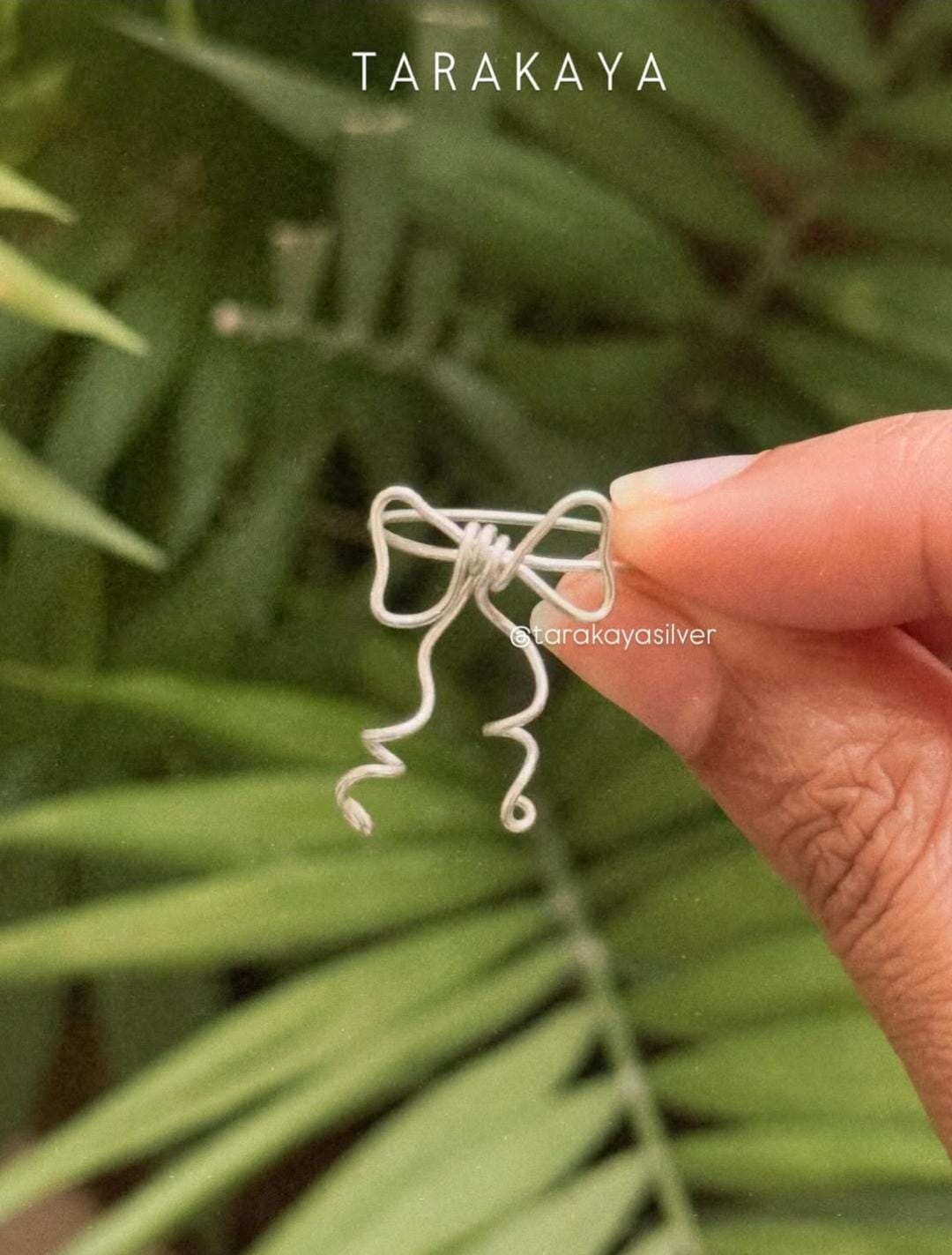 925 Sterling Silver Wire Wrapped Bow/ Ribbon Handcrafted Ring