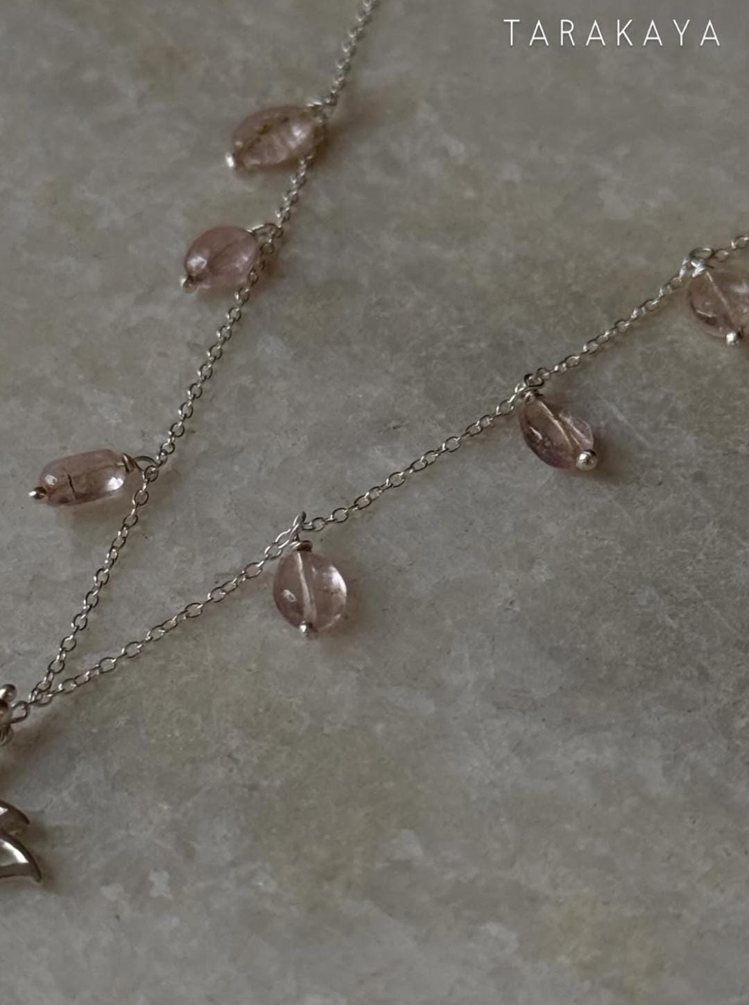 925 Sterling Silver Pink Tourmaline, Fresh Water Pearls Divine Lotus Handcrafted Necklace