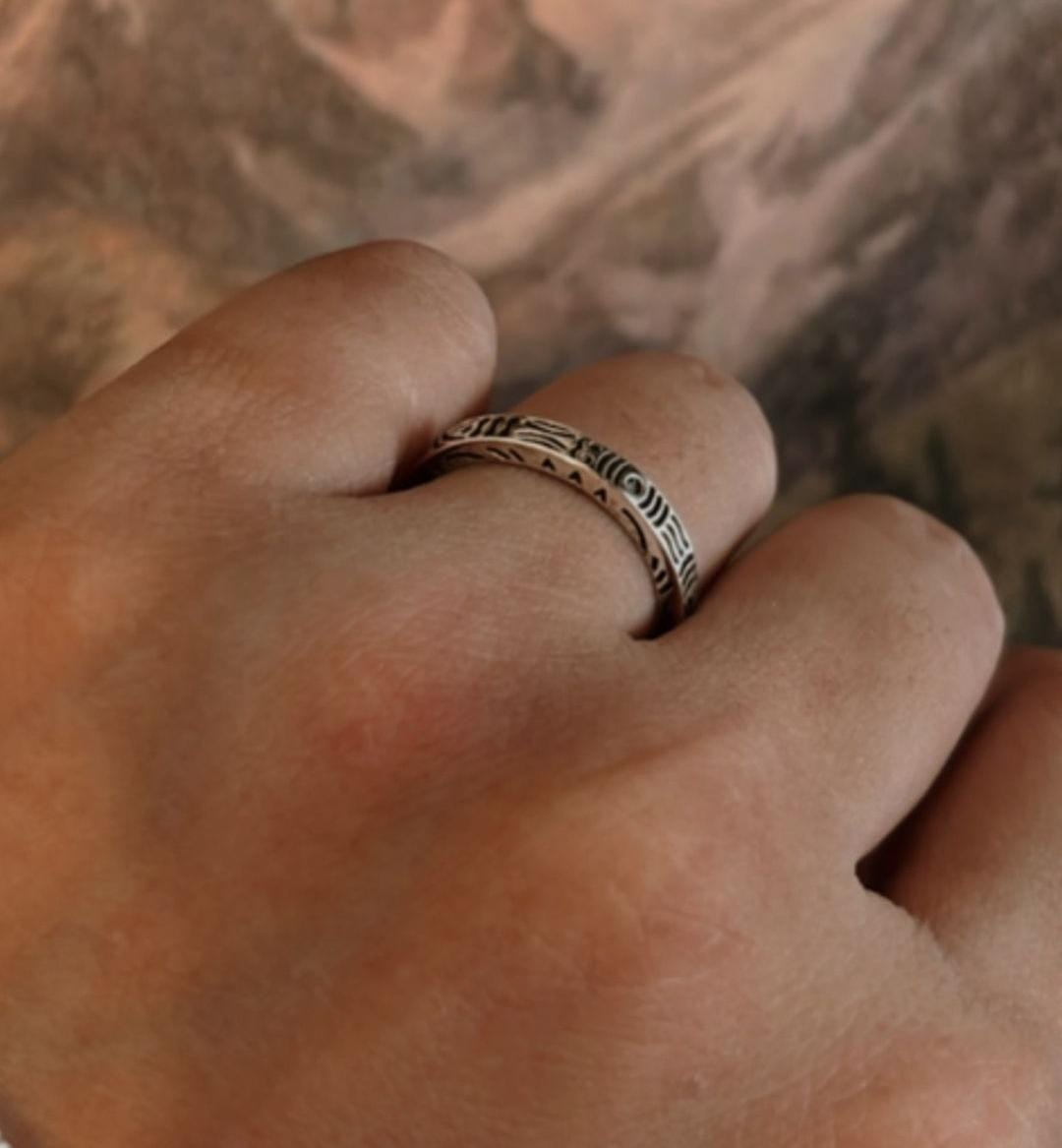 Side Engraved New Full Band Ring