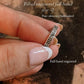 Unique tribal engraved side band ring in sterling silver