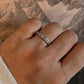 Elegant side full band ring with tribal engraving in silver