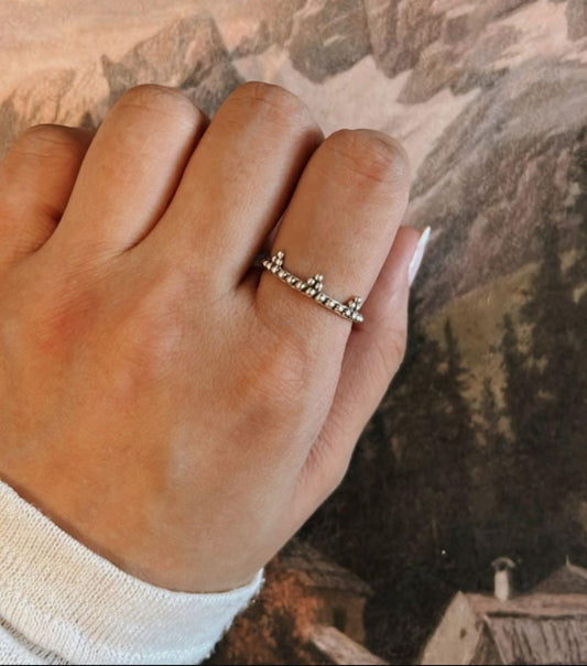 925 Sterling Silver Teen Teekona Boho Band Stackable Ring