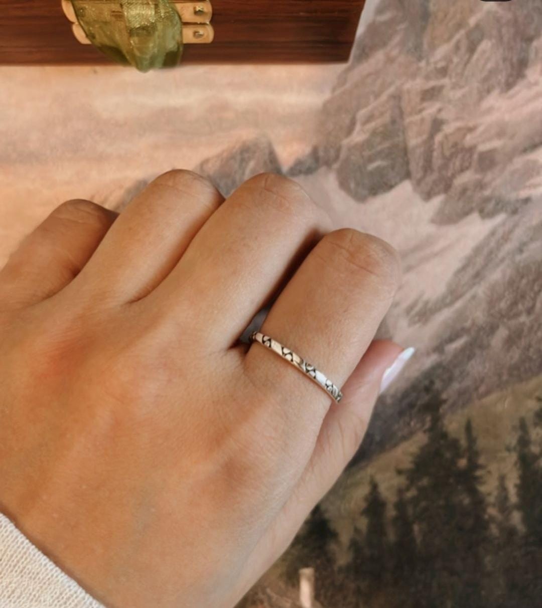 Line Dot Tribal Band Ring