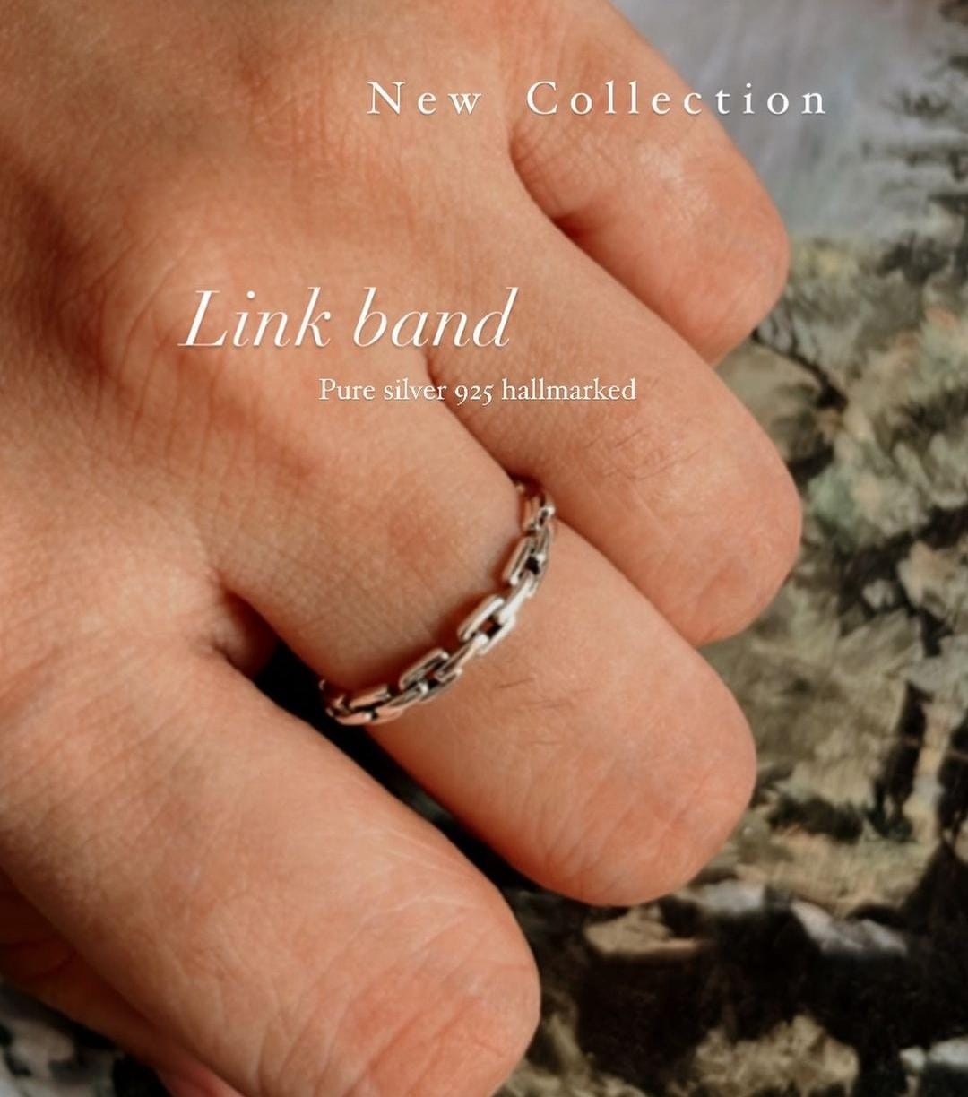 thin link band ring