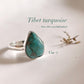 Tibet turquoise pear sterling silver ring