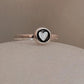 Pretty Round Heart Silver Ring