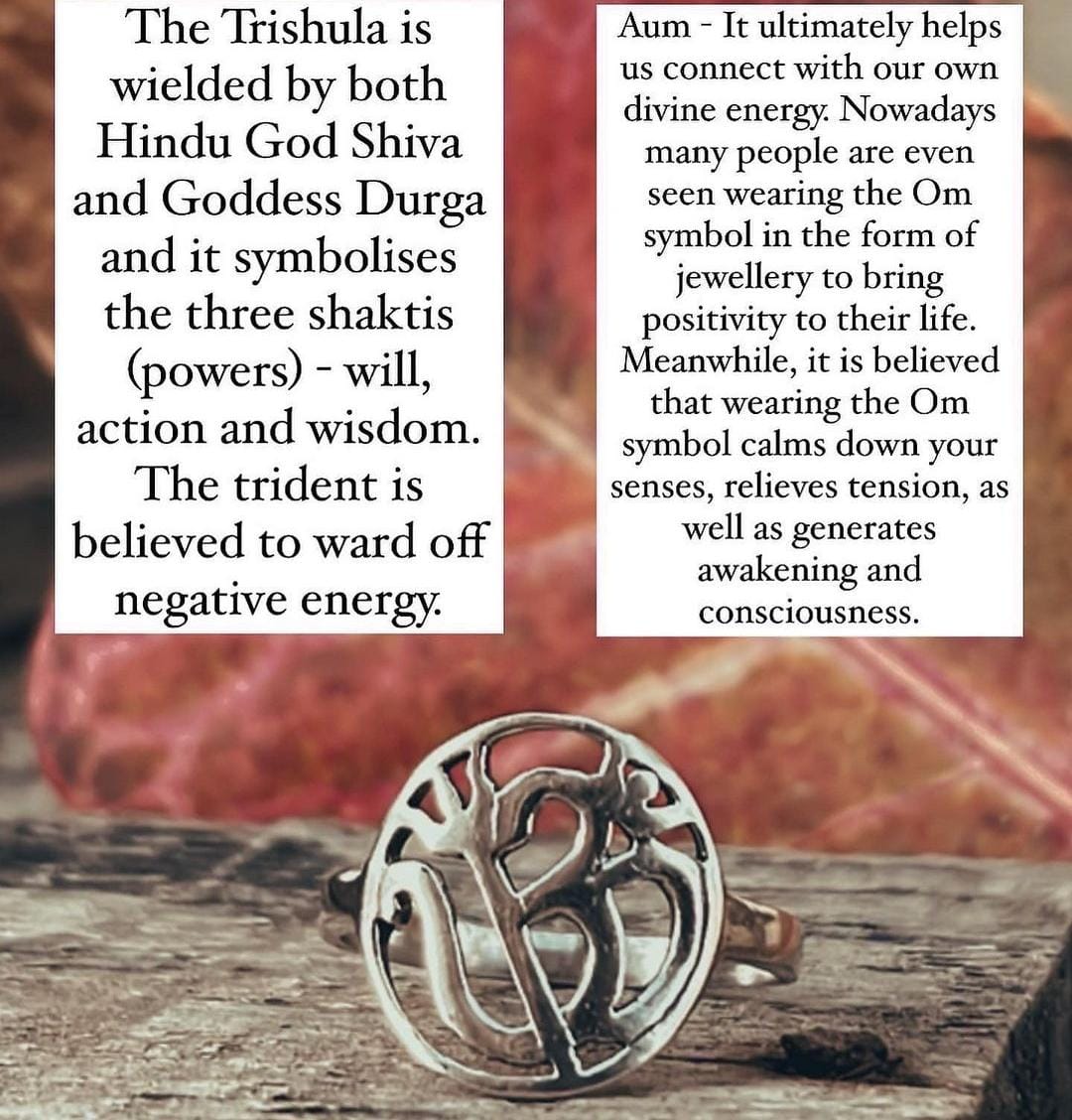 Shiv Shakti Round Silver Ring