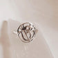 Shiv Shakti Round Silver Ring