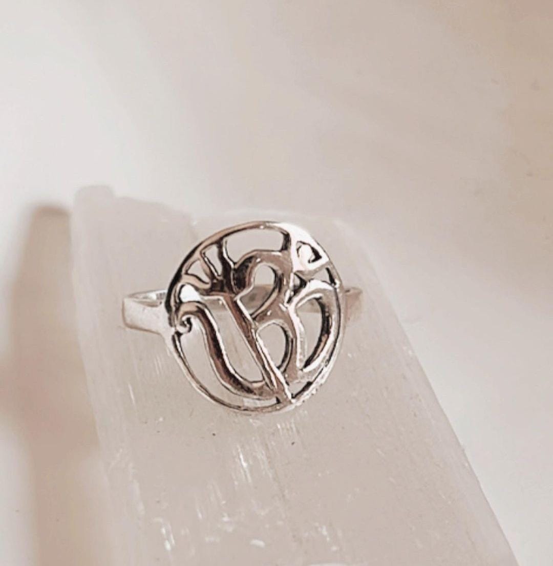 Shiv Shakti Round Silver Ring