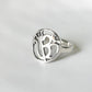Shiv Shakti Round Silver Ring