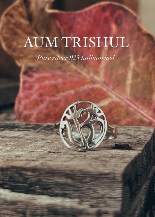 Shiv Shakti Round 925 Sterling Silver Ring