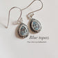 Boho Style Blue Topaz Hanging Silver Earrings