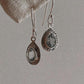 Unique Blue Topaz Boho Silver Earrings