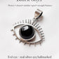 Handcrafted black onyx evil eye silver pendant for a mystical touch.