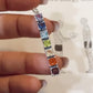 Seven Chakra square cut statement silver pendant