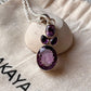 Amethyst Cluster Pendant in Silver for Spiritual Energy 