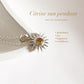 Elegant citrine gemstone pendant designed like the sun, with chain