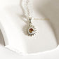 Delicate chain necklace with citrine sunshine pendant centerpiece