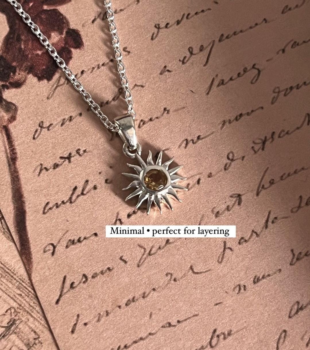 Citrine sunshine pendant necklace featuring a radiant gemstone