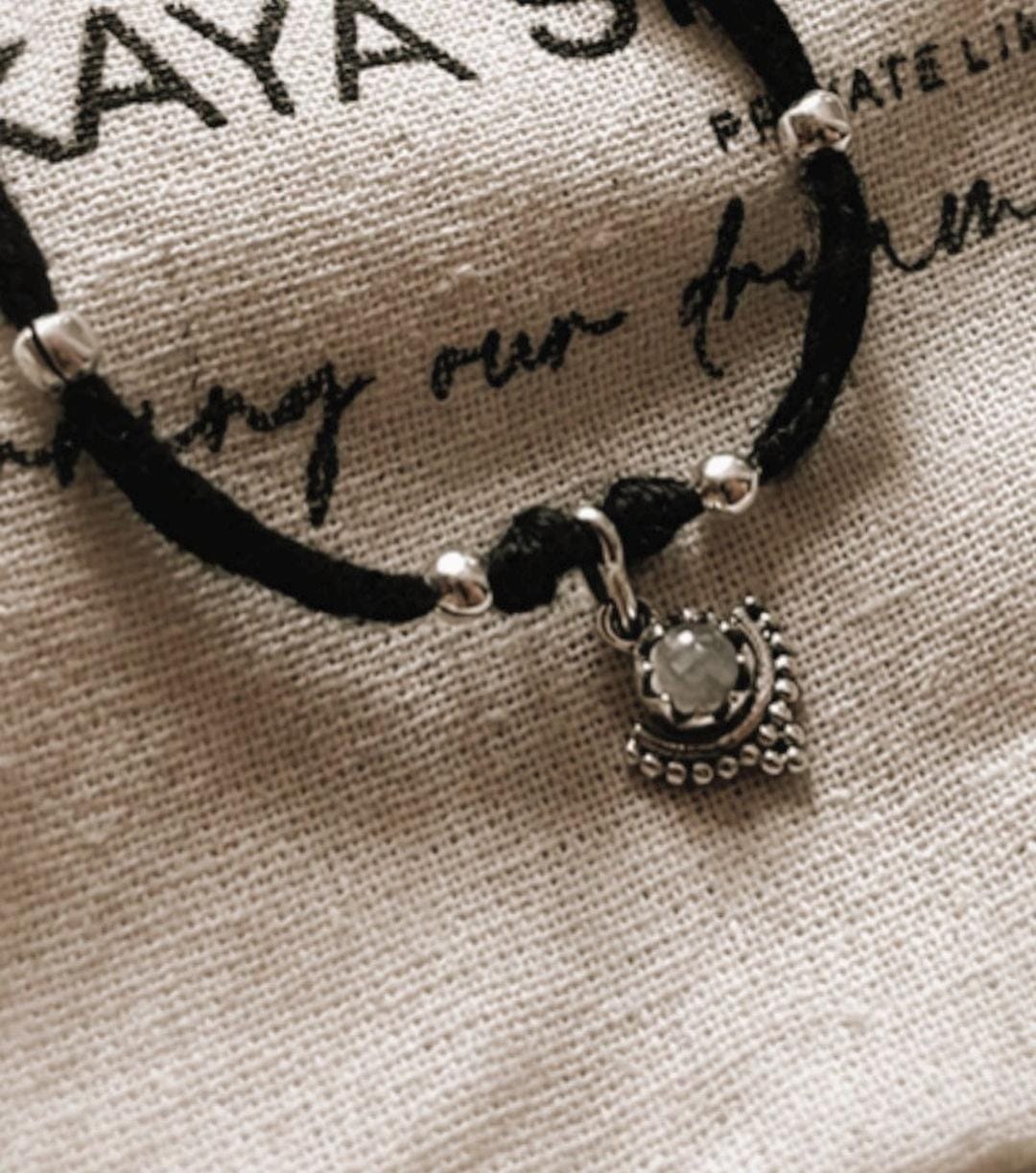 Handcrafted Silver Nazariya Featuring Moonstone Rawa Charm