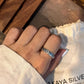 Nature-Themed Adjustable Silver Ring with Mountain, Pine Tree, and Sun Design