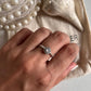Delicate Moonstone Round Stackable Boho Ring in Silver