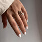 Elegant willow leaf sterling silver adjustable ring