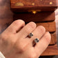 Elegant double square smokey quartz ring in sterling silver