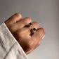 Modern double square smokey quartz ring set in silver
