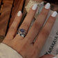 Tanzanite gemstone rustic stone statement silver ring