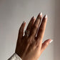 Silver ring with willow leaf motif for a nature lover