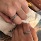 Romantic Adjustable Silver Ring with Waves, Moon, Stars, and Mountain Design