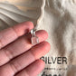 Rose quartz square cut pendant in sterling silver