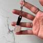 Rose quartz key ring with natural stone charm