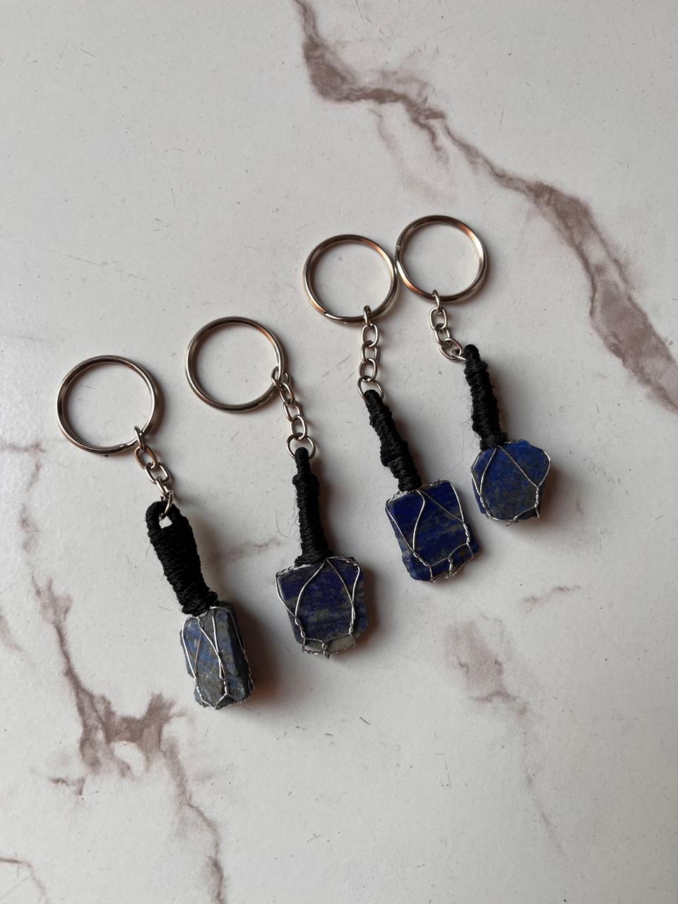 Lapis Lazuli Gemstone Key Ring for Timeless Appeal