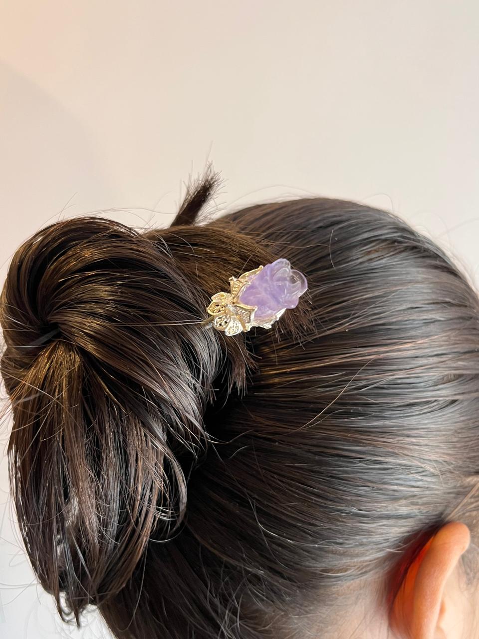 Blue Fluorite Hair Bun Pin