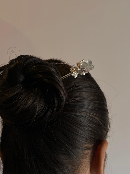 Green Fluorite Hair Bun Pin