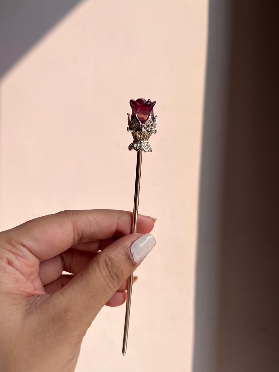 Elegant Fluorite Purple Shade Hair Pin