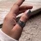 Fleur-de-lis Chunky Silver Ring with Vintage Design