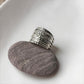 Tribal Textured Wire Stack Band Silver Ring